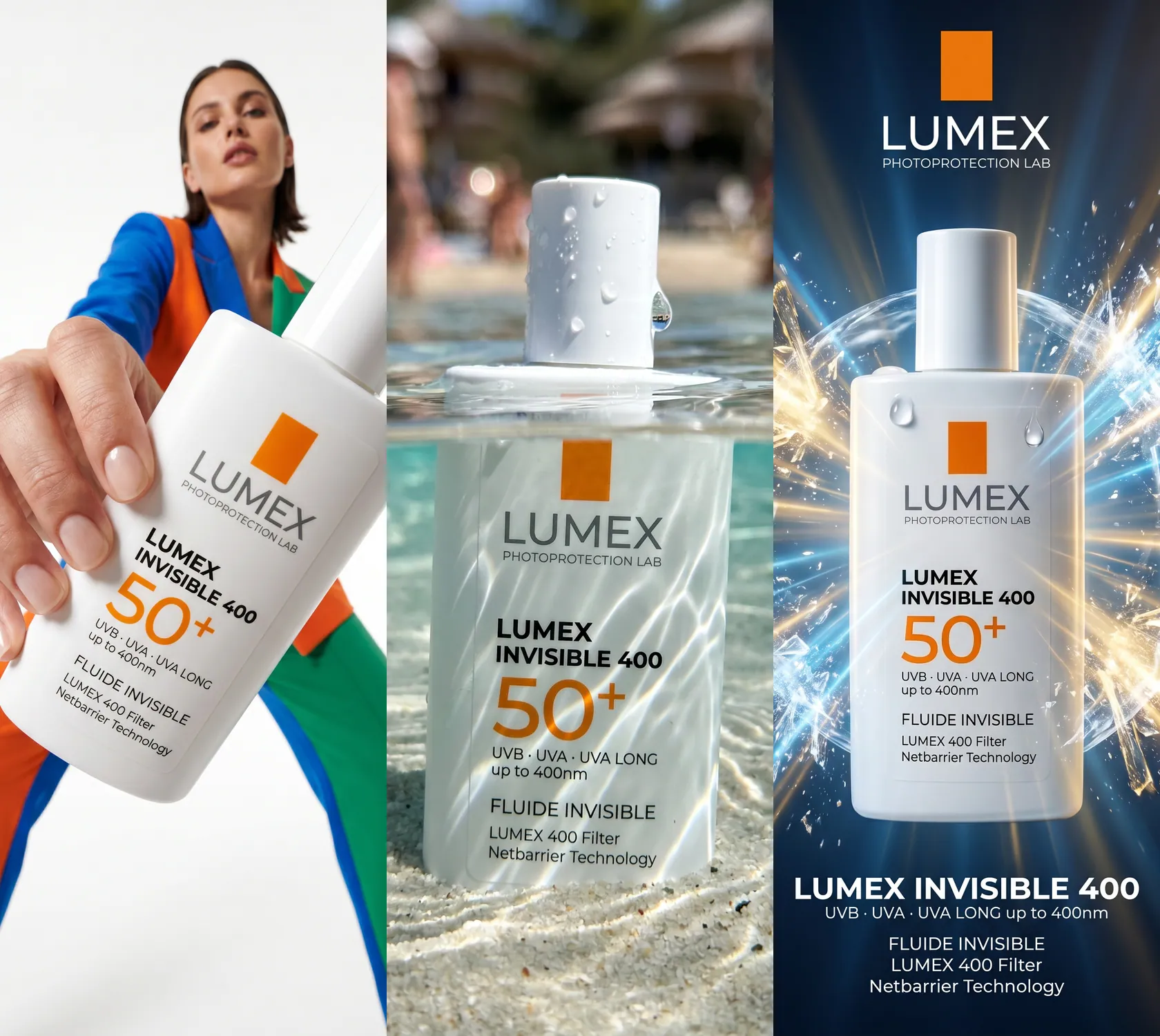Кампанія сонцезахисного флюїду Lumex SPF 50: продукт, вода, lifestyle